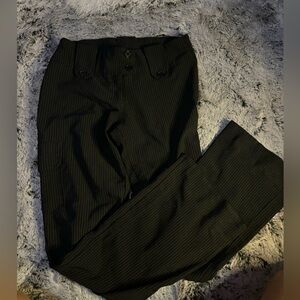 Casual Strip Black Pants